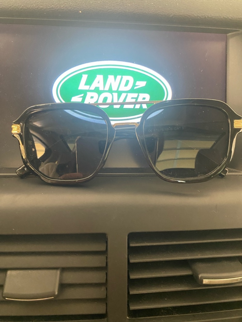 House of Harlow 1960 Black and Gold Oversized Square Sunglasses